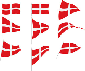 Vector Illustration of Set with Sovereign Military Order of Malta Flag