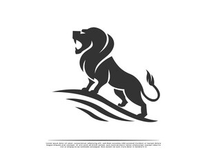 Stand high with pride roaring lion logo, symbol, design illustration