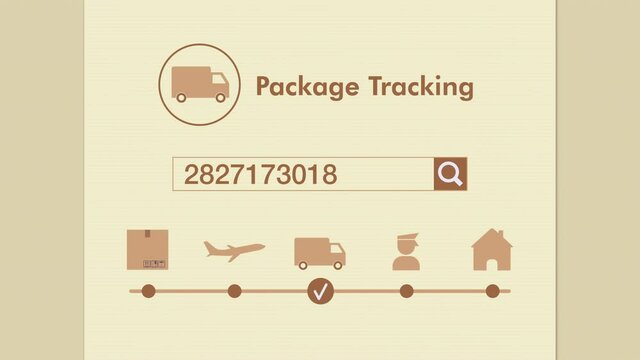 package tracking app or web page, from shipment to delivery, luma matte for background replacement (3d render)