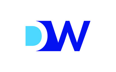 DW or WD Letter Initial Logo Design, Vector Template