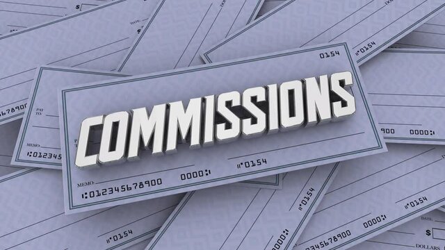 Commission Checks Incentive Payments Income Money 3d Animation