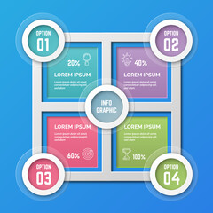 Realistic simple and colorful infographic template 
