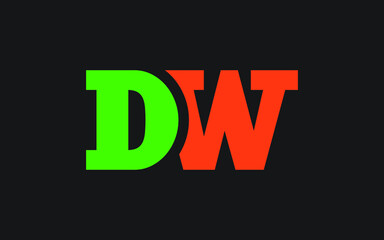 DW or WD Letter Initial Logo Design, Vector Template