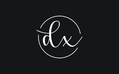 dx or xd Cursive Letter Initial Logo Design, Vector Template