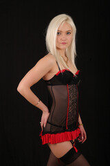 Sexy woman in black lingerie