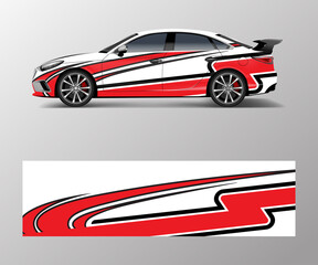 Fototapeta premium modern stripe for racing car wrap, sticker, and decal design vector.