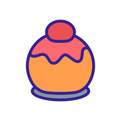 chocolate with berry icon vector. chocolate with berry sign. isolated color symbol illustration