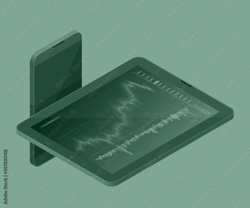 Poster Infographic application elements isometry smartphone. Illustration data financial graphs diagrams, information data statistic. Isometric design. Template presentation, report design, website phone app