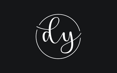dy or yd Cursive Letter Initial Logo Design, Vector Template