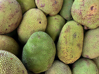 Jack fruits kept for sale in the market