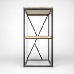 3d illustration of a modern loft-style rack