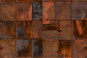 Texture of rusted metal from square patches