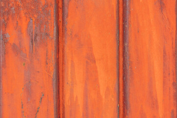 Vintage old red metal wall background. Material, retro.