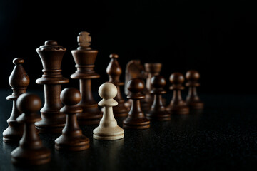 chess pieces on black background