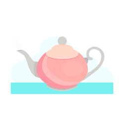 vector illustration, pink teapot