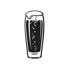 Willi Becher beer glass. Hand drawn vector illustration isolated on white background.