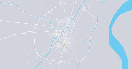 Urban vector city map of Larkana, Pakistan