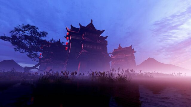 Oriental style buildings