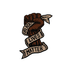 Vector illustration of black lives matter, hand drawn line with digital color