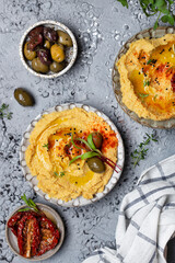 traditional classic Hummus, chickpea dip with spices