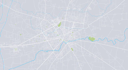 Urban vector city map of Siakot, Pakistan
