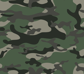 Fototapeta premium Camo seamless background pattern classic design on textile. Military texture. Vector