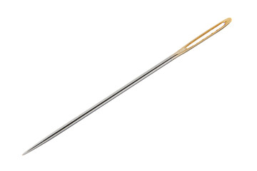 sewing needle isolated on white with clipping path