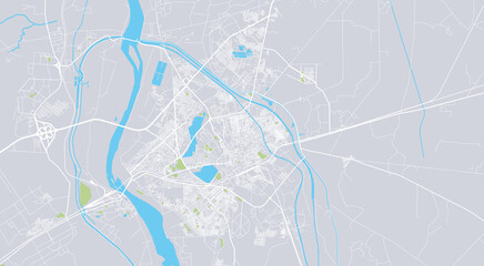 Urban vector city map of Hyderbad, Pakistan