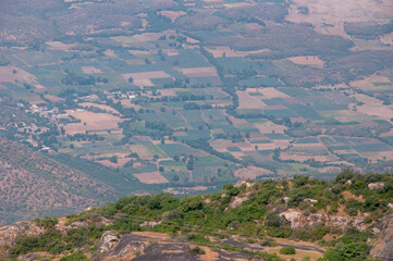 landscape of mount abu from guru shikhar top