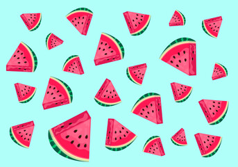 Background of watermelon slices