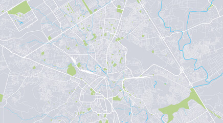 Fototapeta premium Urban vector city map of Rawalpindi, Pakistan