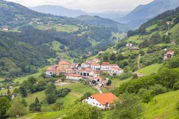 Fototapeta na wymiar beautiful town of basque country countryside, Spain