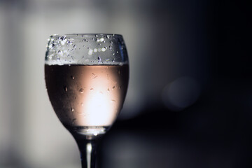 Drops on wine glass