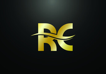Initial Monogram Letter R C Logo Design Vector Template. R C Letter Logo Design