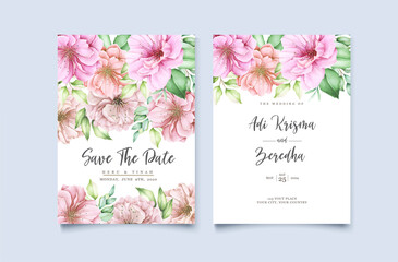 beautiful floral wreath wedding invitation