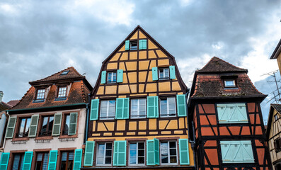 Fototapeta premium Buildings in Colmar with typical architecture of Alsace, France
