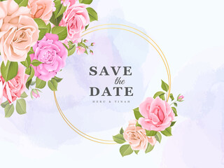 beautiful floral wreath wedding invitation