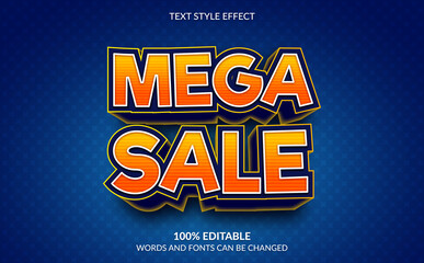 Editable Text Effect, Mega Sale Text Style