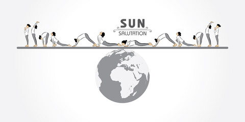 A Girl doing Sun Salutation for International Yoga Day observed on 21st June