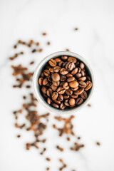 coffee beans in a cup