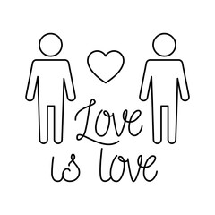 love is love heart and men avatars design, Pride day love sexual orientation and identity theme Vector illustration