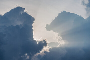Dark storm clouds before the rain at day time.