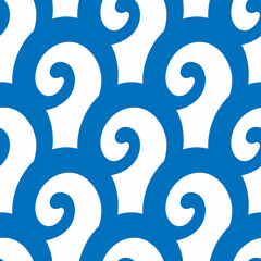 Simple seamless pattern with spiral waves. Vector illustration.