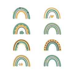 Baby cute rainbow graphic illustration. Vector illustration.