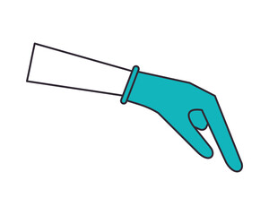 hand with rubber glove medical protection accessory