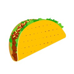 Taco mexican food, vector illustration in flat style