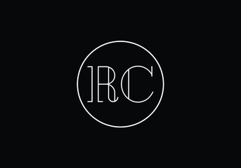 Initial Monogram Letter R C Logo Design Vector Template. R C Letter Logo Design