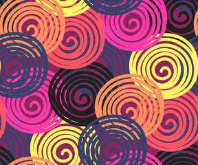 Seamless pattern with bright circles