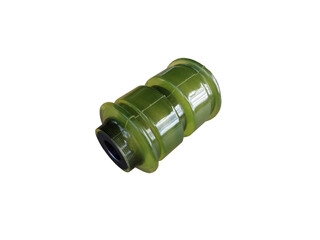 Car polyurethane suspension stabilizer bushing on an isolated white background.Spare parts.