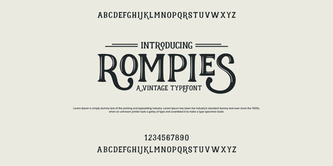 Typography vintage elegant. Vector illustration word. Typeface design a to z. - obrazy, fototapety, plakaty